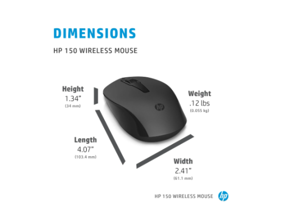 HP 150 Wireless Mouse – Black - Image 6